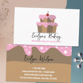 Cake met roze Frosting Cherry zelfgemaakte bakkeri Visitekaartje