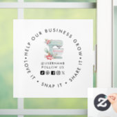 Cake mixer Bakery Social media volgen Window Cling Raamsticker (Huis)