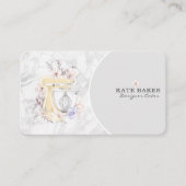 Cake Mixer Bakkerij Bloemen Marmer Grijs Visitekaa Visitekaartje (Voorkant)