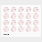 Cake Mixer Bakkerij Floral Blush Roze Visitekaartj Ronde Sticker (Vel)