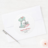 Cake mixer "Bked with love" Ronde Sticker (Envelop)