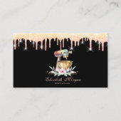 Cake Mixer Bloemen Glitter Druppelt Zwart Visitekaartje (Voorkant)