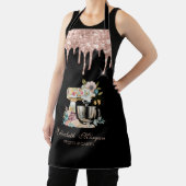 Cake Mixer Flowers Roos Gold Drips Bakkerij Zwart Schort (Insitu)