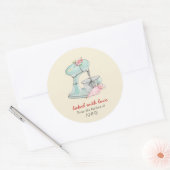 Cake mixer "Gebakken met liefde" perzik Ronde Sticker (Envelop)