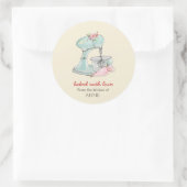 Cake mixer "Gebakken met liefde" perzik Ronde Sticker (Tas)