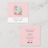 Cake mixer met bloem bakkerij vierkante visitekaartje (Voorkant / Achterkant)