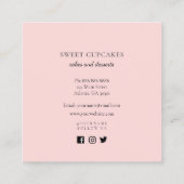 Cake mixer met bloem bakkerij vierkante visitekaartje (Achterkant)