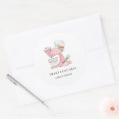 Cake mixer met chef's pet Bakkerij Ronde Sticker (Envelop)
