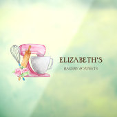 Cake Mixer, Whisk, Rolling Pin Bakery Flowers Raamsticker (Vel 3)