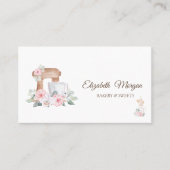 Cake Mixer, Whisk, Rolling Pin Flowers Visitekaartje (Voorkant)