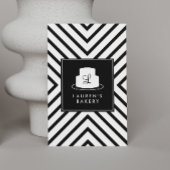 Cake Monogram Logo met Mod Stripe Pattern Bakkerij Visitekaartje