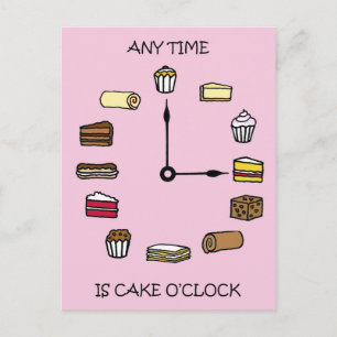Cake O-klok Cake Lovers Cartoon Briefkaart