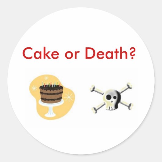 Cake of Death? Ronde Sticker (Voorkant)