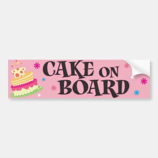 Cake on board bumpersticker (Voorkant)