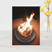 Cake on fire kaart (Gele Bloem)