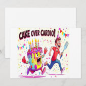 Cake Over Cardio Grappige Verjaardag Kaart (Voorkant / Achterkant)
