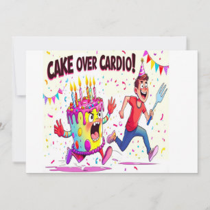 Cake Over Cardio Grappige Verjaardag Kaart