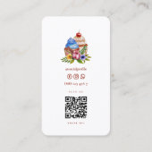 CAKE PATISSERIE CUPCAKE BAKERY FLORAL QR CODE VISITEKAARTJE (Achterkant)