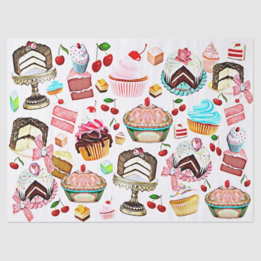 Cake Patisserie Pastry Cupcake Petit. Vier Tissuepapier (Voorkant)