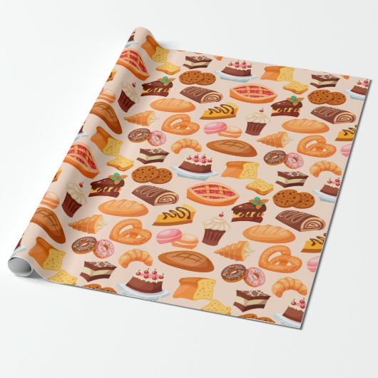 Cake Pattern Cadeaupapier (Uitgerold)