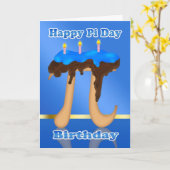 Cake Pi Dag 3.14 maart 14e verjaardag Kaart (Gele Bloem)