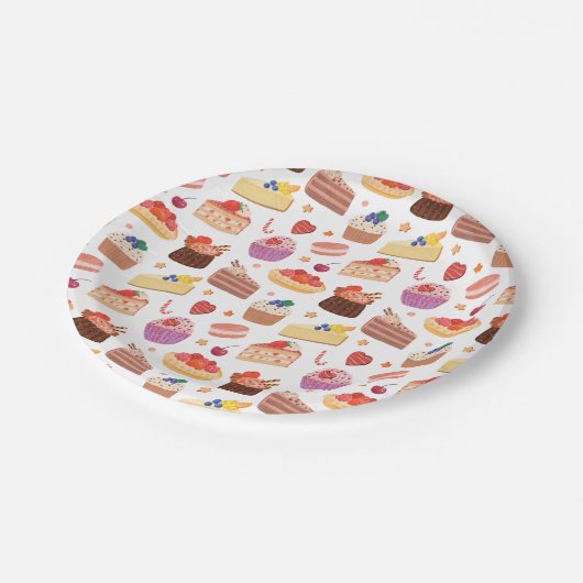 Cake Pies Cupcakes Deserts Galore Papieren Bordje (Gekanteld)