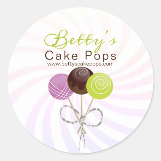 Cake Pop Bakkerij Stijlvol ontwerp Ronde Sticker (Voorkant)