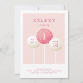 Cake Pop Birthday Invitations Kaart (Voorkant)