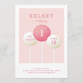 Cake Pop Birthday Invitations Kaart