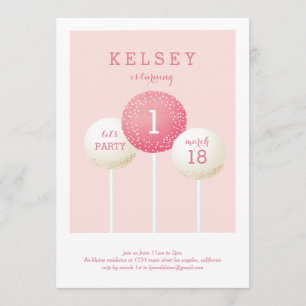 Cake Pop Birthday Invitations Kaart