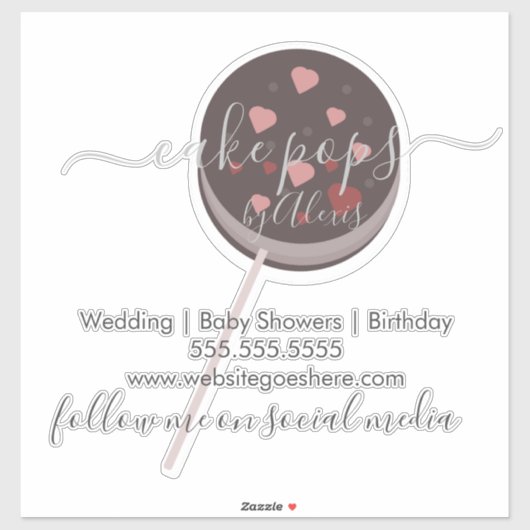 Cake Pop Cookie Logo Bakkerij Bedrijfsauto Sticker (Vel)