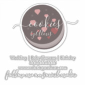 Cake Pop Koekjes Logo Bakkerij Bedrijfs Auto Stick Sticker (Voorkant)