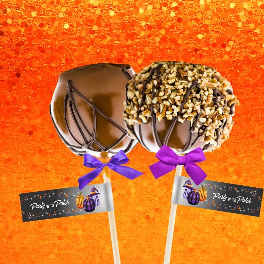 Cake Pop-labels Halloween-feest in de Patch Adreslabel Wikkel