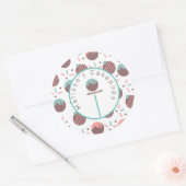 Cake Pop Logo Zelfgemaakte Bakkerij Sprinkles Ronde Sticker (Envelop)