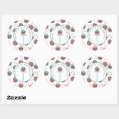 Cake Pop Logo Zelfgemaakte Bakkerij Sprinkles Ronde Sticker (Vel)