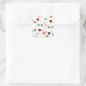 Cake Pop ontwerp Vierkante Sticker (Tas)