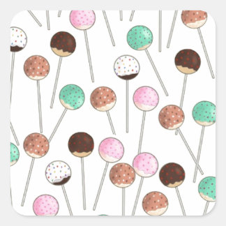 Cake Pop ontwerp Vierkante Sticker