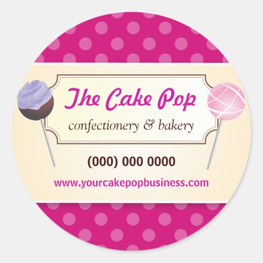 Cake Pop Stippen Promotionele Sticker (Voorkant)