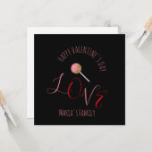 Cake Pop Valentijnsdag Roze Rode Script Hart Card Kaart (Voorkant / Achterkant in situ)