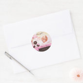 Cake Poppen Baby Meisje Sticker Roze Bruin Snoep (Envelop)