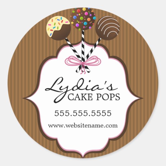 Cake Poppen Bakkerij Box Seal Ronde Sticker (Voorkant)
