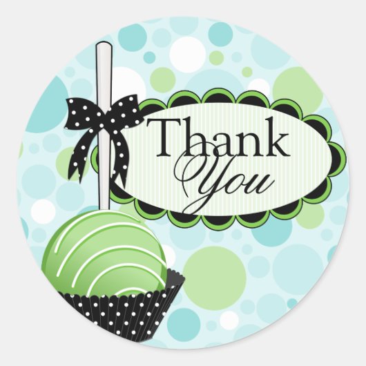 Cake Poppen Bakkerij Dank u Box Seal Ronde Sticker (Voorkant)