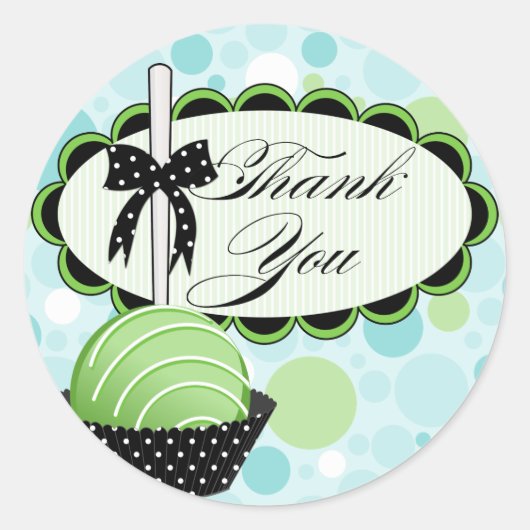 Cake Poppen Bakkerij Dank u Box Seal Ronde Sticker (Voorkant)