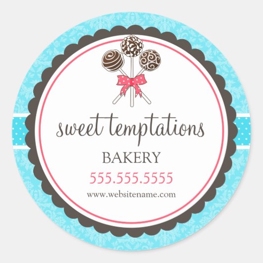 Cake Poppen Bakkerij Verpakking Ronde Sticker (Voorkant)