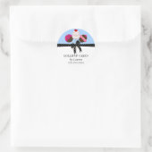 Cake Poppen Blue Box Seals Ronde Sticker (Tas)