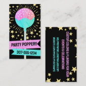 Cake poppen bruiloft evenement bakken bakkerij roz visitekaartje (Voorkant / Achterkant)