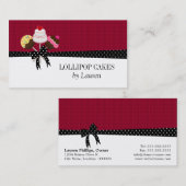 Cake Poppen Burgundy Visitekaartjes (Voorkant / Achterkant)