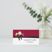 Cake Poppen Burgundy Visitekaartjes (Staand voorkant)
