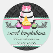 Cake Poppen Cupcake Bakkerij Box Seals Ronde Sticker (Voorkant)