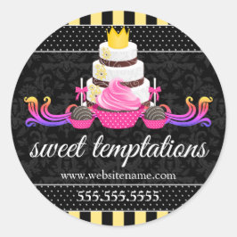 Cake Poppen Cupcake Bakkerij Box Seals Ronde Sticker